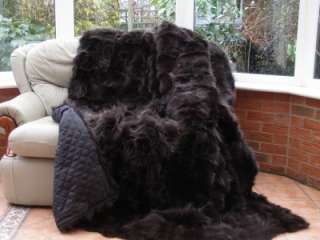 Luxury real RACCOON fur/pelts throw,blanket 220x205,pelzdecke  