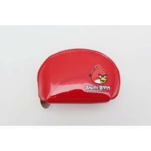  Imported Angry Birds Vinyl Zipper Coin Money Bag   RED II 