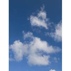  White Puffy Clouds with Blue Sky, Ambergris Caye, Belize 