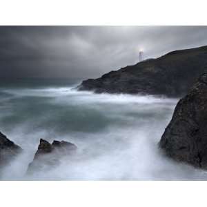  Trevose Lighthouse in a Storm, Cornwall, UK Photographic 