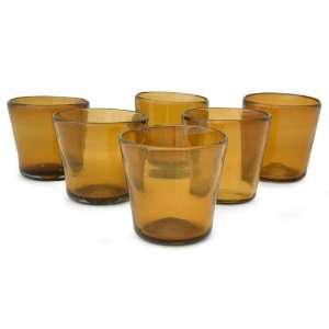  Drinking glasses, Amber Mysteries (set of 6) Kitchen 