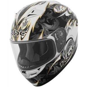  KBC VR 2R Spark Helmet   Large/White/Gold Automotive