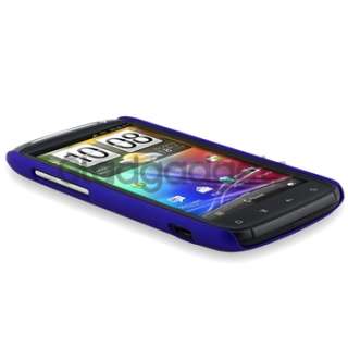 new generic snap on rubber coated case for htc sensation dark blue 