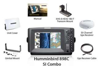 Humminbird 898c SI Combo GPS w/ Bundle Gimbal Mount 082324034343 