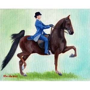  American Saddlebred Horse Exhuberation Portrait Matted Art 