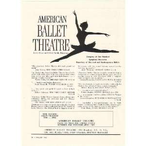  1962 American Ballet Theatre Touring Print Ad (Music 