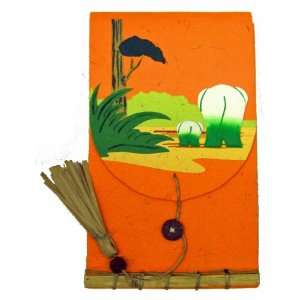  Mr. Ellie Pooh Elephant Dung Paper Fancy Memo Book, Orange 
