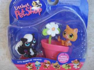 Littlest Pet Shop SKUNK #85 KITTEN #86 Retired *NEW 05  