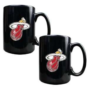 Miami Heat 2 Piece Matching NBA Ceramic Coffee Mug Set  