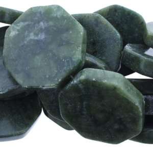 Chinese Green Jade  Octagon Plain   32mm Diameter, No Grade   Sold by 