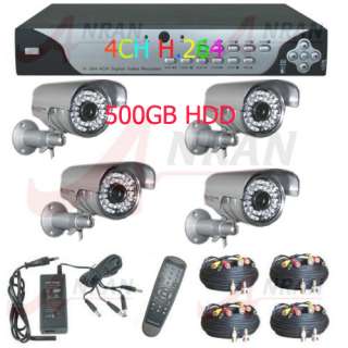 264 CCTV 4CH DVR CCD IR Camera Surveillance Security Home System 