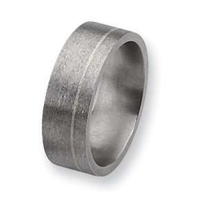    Titanium and Sterling Inlays Satin 8mm Band TB87 11 Jewelry