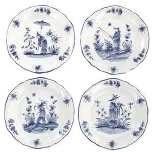 ANDREA BY SADEK Set of 4 Asst Chinoiserie 9 Salad / Luncheon 