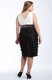 Adrianna Papell Tiered Dress with Jacket (Plus)
