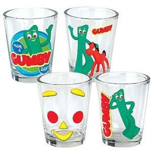 Gumby and Pokey Shot Glasses Classic Claymation Collectors (Set of 4)