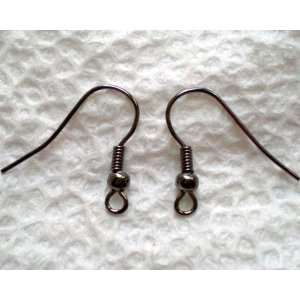  100pcs Gun Black Plated Ear Wire Fish Hooks 20mm ~Jewelry 