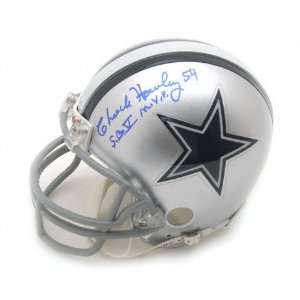  Chuck Howley Dallas Cowboys Autographed Mini Helmet with 