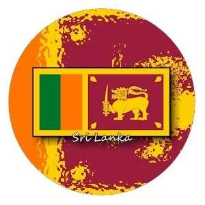  58mm Round Pin Badge Sri Lanka Flag