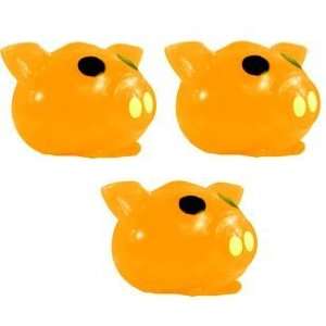  Splat Ball Novelty Squishy Toy Orange Pig Pack of 3 