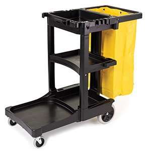  Rubbermaid 6173 88 3 Shelf Janitor Cart with Vinyl 