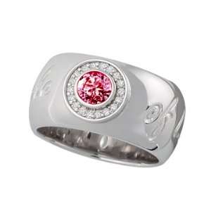 Petra Azar Circle of Love Ring with Round Red Sapphire and Diamond 