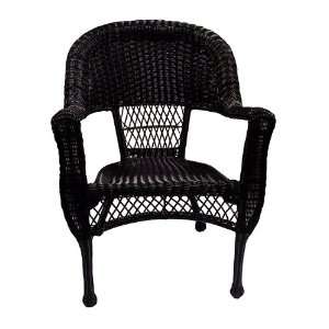   of 2 Black Resin Wicker Patio Dining Arm Chairs Patio, Lawn & Garden