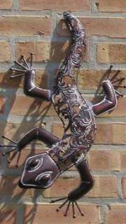 Metal Die Cut Lizard Gecko Wall Hanging Garden Decor  