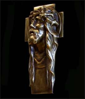   ART DECO Bronze Cast FIGURAL WALL CROSS CRUCIFIX 1930  
