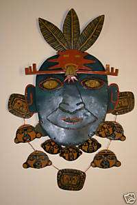 New Wall Art Metal Mask Pre Columbian Original Signed  