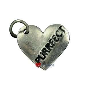  Cat Pet Tag Pewter Purrfect Heart