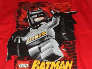 NWT Kid Boys LEGO Batman Red Shirt Top Tee L 7 NEW  