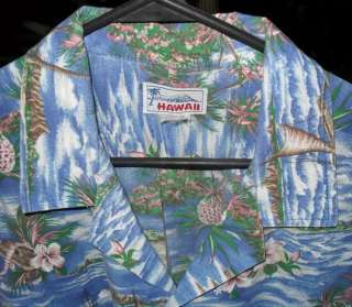 HAWAIIAN SHIRT Large Cotton Honolulu Hula Girls  