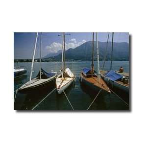  Sailboats Anchored On Lac Dannecy France Giclee Print 