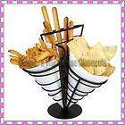 WIRE FRENCH FRY HOLDERS 3 CONE FRIES HOLDER SET/8