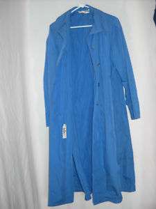 Cool Retro Art Smock Raincoat Oil Paint Jacket Blue Nice Deep pockets 