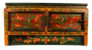 small hand painted tibetan stand this newly made pine wood cabinet is 