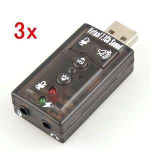 Neewer 3x 3D USB 2.0 Virtual 7.1 Channel Audio Sound Card 