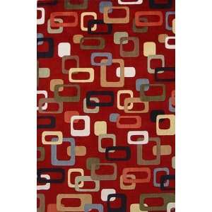  KAS Tate Retro Frames 8505 Ruby 8 X 10 Area Rug