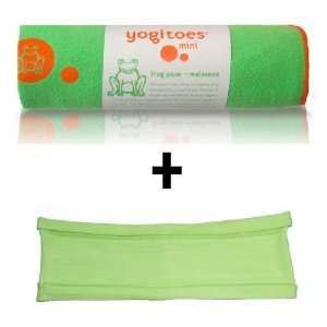 Frog yogitoes® mat size SKIDLESS® yoga towel + lime light green 