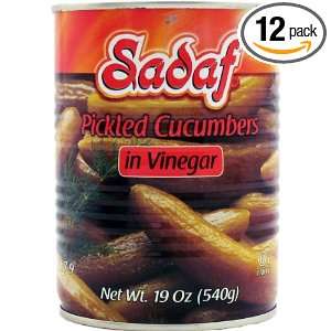 Sadaf Pickled Cucumber in Vinegar, 19 Ounce (Pack of 12)  