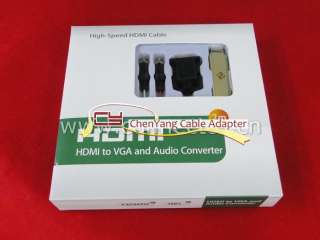 New HDMI Male to VGA Female & RCA Audio HDMI to VGA Video Converter 