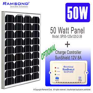 Ramsond New 50 Watt 50W W Solar Panel Charger Charge Controller 