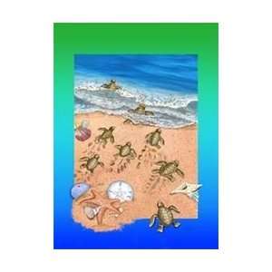  Baby Sea Turtle Hatchlings Ocean Shore Large Flag Patio 