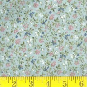  45 Wide Annas Garden Floral Sage Fabric By The Yard 