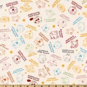  44 Wide Mr. Men Little Miss Girl Sayings Ivory Fabric By 
