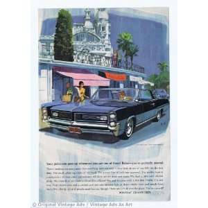 1959 Pontiac Grand Prix 2dr Coupe Black   shopping scene Vintage Ad