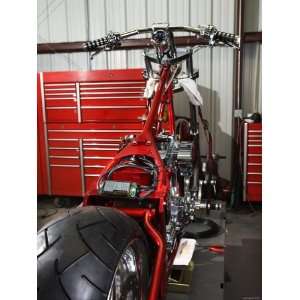  Assembling New Custom Motorcycle in Garage Photographic 