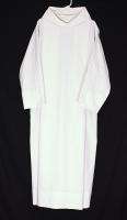 Medium weight White HOODED ALB Clergy Priest Vestment Church Apparel 