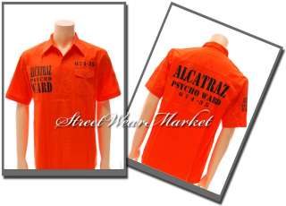 ALCATRAZ PSYCHO WARD Prison Rock Orange Shirt Sz 3XL  