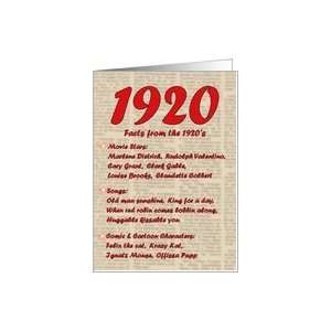  1920 FUN FACTS   BIRTHDAY newspaper print nostaligia year 